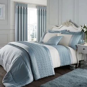 Catherine Lansfield Quilted Luxury Satin Bedspread - Duck Egg