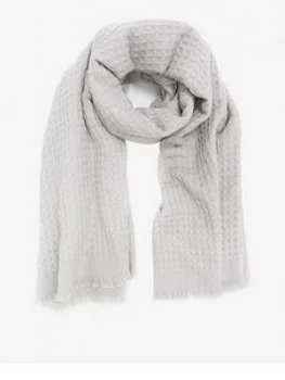 Mint Velvet Waffle Scarf - Light Grey