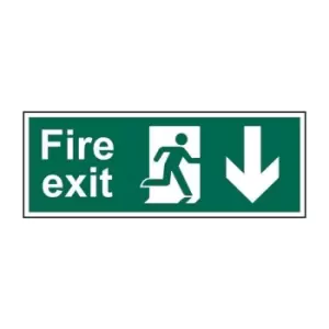 Fire Exit (Man Arrow Down) - Sav (300 x 100mm)