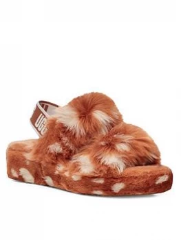 UGG Oh Yeah Spots Slipper - Natural, Size 3, Women