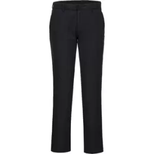 Portwest Mens Stretch Slim Chino Trousers Black 30" 31"