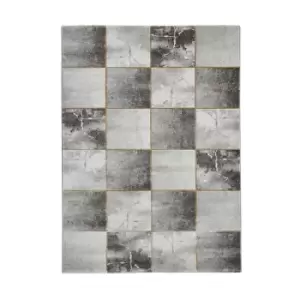 Textured Block Pattern Rug