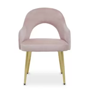 Dani Dusky Pink Velvet Dining Chair, Pink