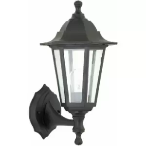 Loops - IP44 Outdoor Wall Light Black Rust Proof & Glass Lamp Traditional Porch Lantern