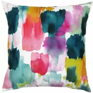 Evans Lichfield Watercolours Outdoor Cushion Cover, Ochre, 43 x 43 Cm