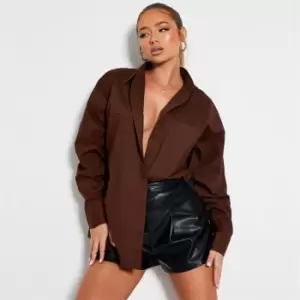 I Saw It First Ultimate Oversized Shirt - Brown