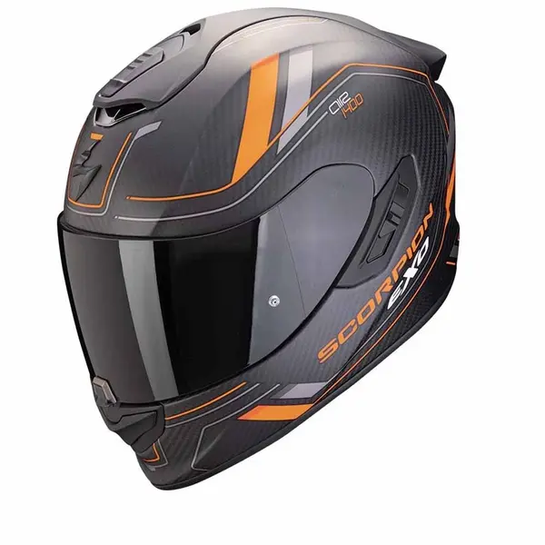 Scorpion EXO-1400 Evo II Carbon Air Mirage Matt Black Orange Full Face Helmet 2XL