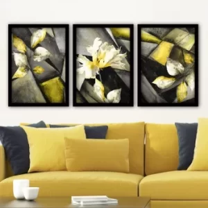 3SC89 Multicolor Decorative Framed Painting (3 Pieces)