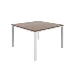 Tc Fraction Infinity 120 x 120 Meeting Table - Dark Walnut with White Legs