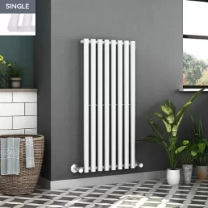 Voss 1200 x 545mm White Single Round Tube Vertical Bathroom Toilet Home Radiator