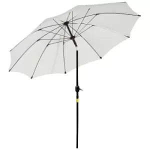 Outsunny Patio Umbrella Outdoor Sunshade Canopy With Tilt And Crank - White