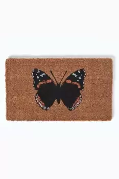 Red Admiral Butterfly Coir Non-Slip Door Mat