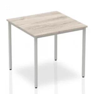 Trexus Square Box Frame Silver Leg Table 800x800mm Grey Oak Ref