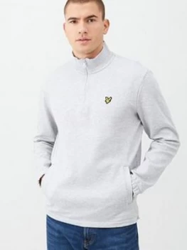 Lyle & Scott Quarter Zip Pique Sweatshirt - Grey