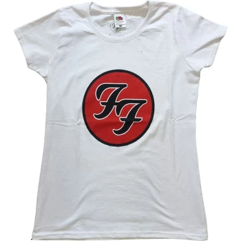 Foo Fighters - FF Logo Womens Large T-Shirt - White