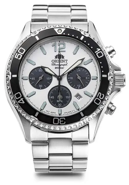 Orient RA-TX0203S10B Mako Solar Chronograph (43mm) White Watch