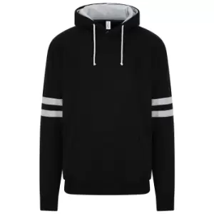 AWDis Unisex Adults Game Day Hoodie (XS) (Deep Black/Heather Grey)