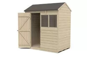 Forest Garden 6 x 4ft Reverse Apex Overlap Pressure Treated Shed with Assembly