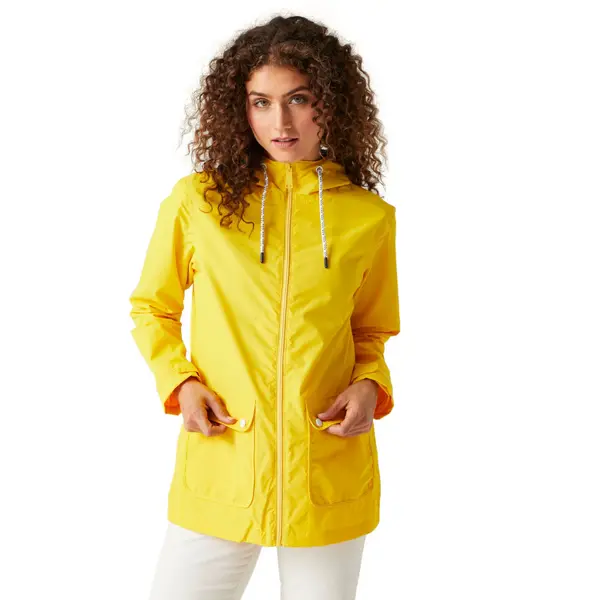 Regatta Womens Bayletta Full Zip Hooded Rain Coat 14 - Bust 38' (97cm) Maize Yellow RWW418-Y3Q-14