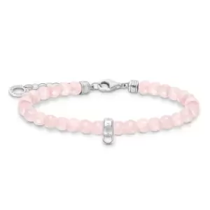 THOMAS SABO Silver Rose Quartz Charm Carrier Bracelet