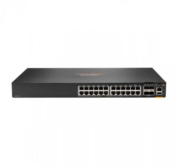 HP HPE Aruba 6200F 24G Class4 PoE 4SFP+ 370W Managed L3 Gigabit Ethernet (10/100/1000) Power over Ethernet (PoE) 1U JL725A