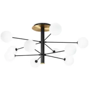 Ideal Lux Cosmopolitan 10 Arm Multi Arm Semi Flush Ceiling Light Black