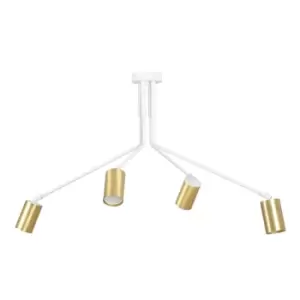 Verno White Multi Arm Semi Flush Ceiling light 4x GU10