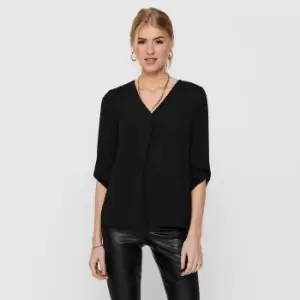 V-Neck Blouse with 3/4 Length Sleeves