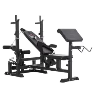 Homcom Multi-exercise Full-body Weight Bench With Bench Press & Leg Extension