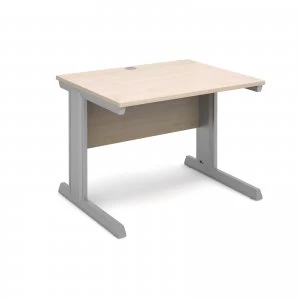 Vivo Straight Desk 1000mm x 800mm - Silver Frame Maple Top