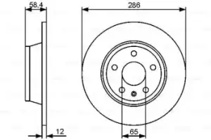 Bosch 0986479465 Rear Axle Solid Brake Disc Set Replaces 8J0 615 601