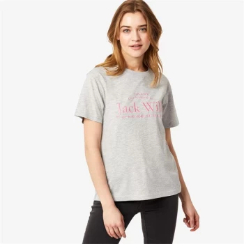 Jack Wills Forstal Boyfriend Logo T-Shirt - Grey Marl