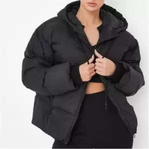 Missguided Hooded Padded Puffer Coat - Black