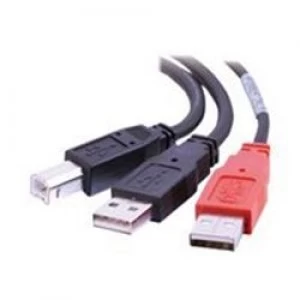 C2G 2m USB 2.0 One B Male to Two A Male Y-Cable