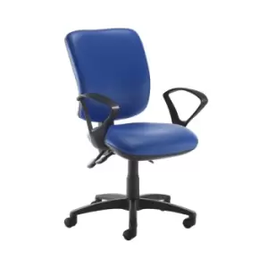 Dams MTO Senza High Back Operator Chair with Fixed Arms - Nero Black Vinyl