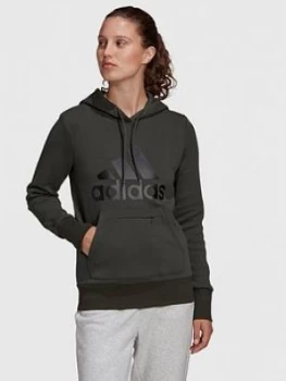 adidas Badge Of Sport Pullover Hoodie - Khaki Size M Women