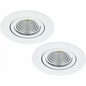 Loops - 2 pack Wall / Ceiling Flush Downlight White Recess Spotlight 6W led