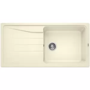 Single Bowl Cream Composite Kitchen Sink with Reversible Drainer - Blanco Sona Xl 6 S Silgranit Puradur Ii