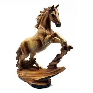 Naturecraft Wood Effect Resin Figurine - Rearing Horse