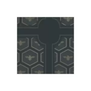 Holden Honeycomb Bee Wood Panel Wallpaper Geometric Metallic Gold - Navy 133701