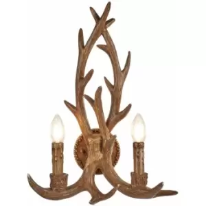 Stag wall lamp, resin, 2 bulbs