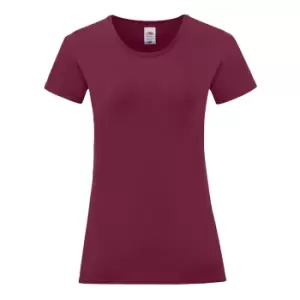 Fruit Of The Loom Womens/Ladies Iconic T-Shirt (XXL) (Burgundy)