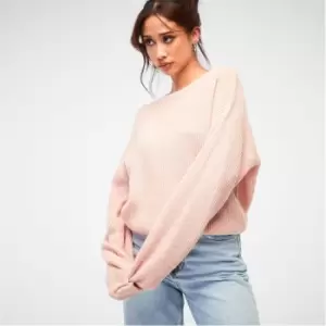 Missguided Slouchy Crew Neck Jumper - Pink