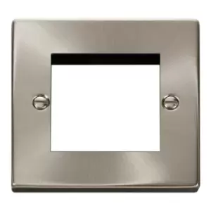 Click Deco 1 Gang New Media Unfurnished Plate - 2 Apertures - Satin Chrome VPSC311