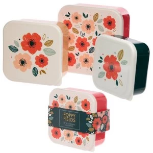 Set of 3 Lunch Boxes M/L/XL - Poppy Fields