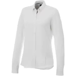 Elevate Womens/Ladies Bigelow Long Sleeve Pique Shirt (M) (White)