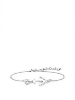 Thomas Sabo Sterling Silver Cubic Zirconia Love Anchor Bracelet, One Colour, Women