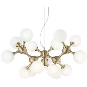 Ideal Lux nodi - Indoor Mutli Arm Ceiling Pendant Lamp 15 Lights Brass Satin, E14