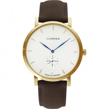 LLARSEN White and Brown 'Nikolaj' Mens Watch - 143gwd3-gwood20 - multicoloured