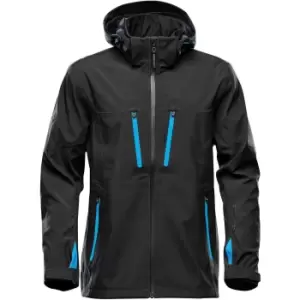 Stormtech Mens Patrol Hooded Soft Shell Jacket (XXL) (Black/Electric Blue)